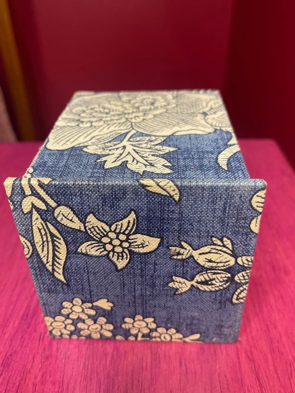 Vintage Pierre Deux Blue Toile Fabric Pencil Holder La Declaration Pattern